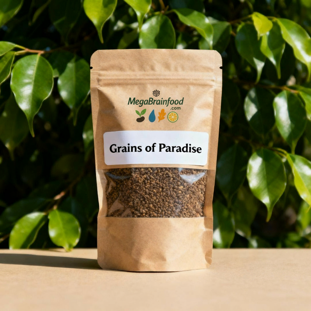Grains of Paradise – dein natürlicher Stoffwechsel-Booster. Unterstützt Fettverbrennung, Verdauung und Energie – klein im Korn, stark in der Wirkung.